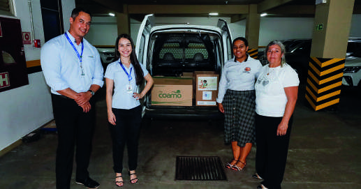 Entrega de doações.